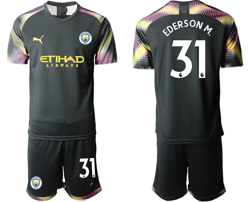 Men 2020-2021 club Manchester City goalkeeper black #31 Soccer Jerseys->manchester city jersey->Soccer Club Jersey